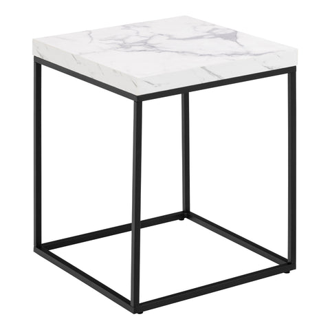 Barossa Coffee Table with White Marble Carrara Top & Black Base 40cm — front view