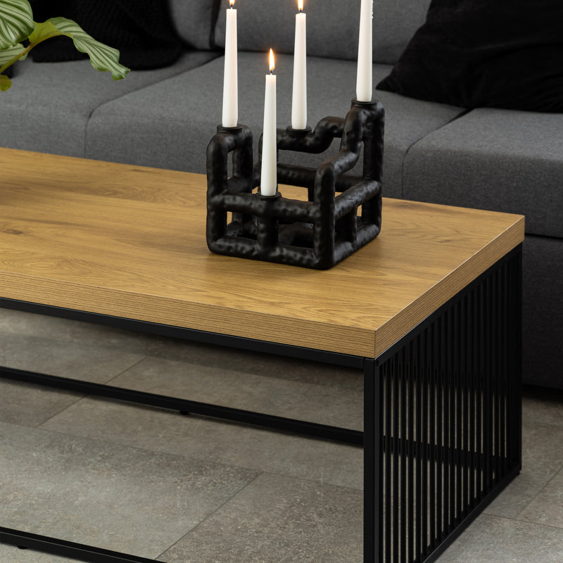 Strington Coffee Table in Black and Oak — alternative angle