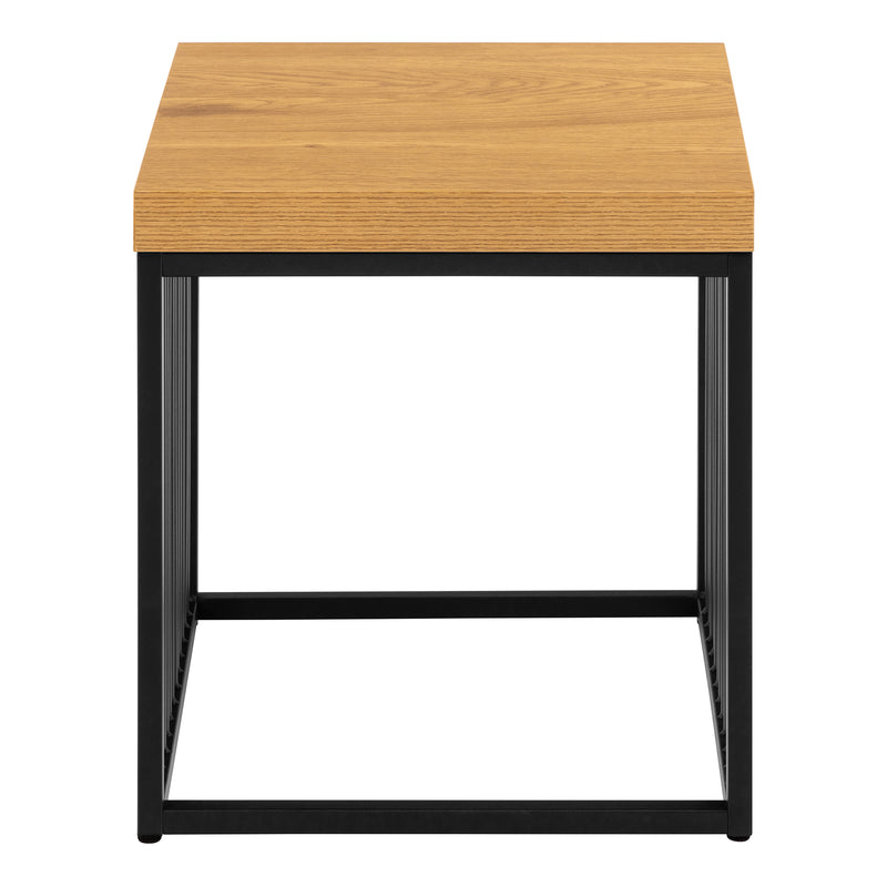 Strington Side Table in Black and Oak — side angle