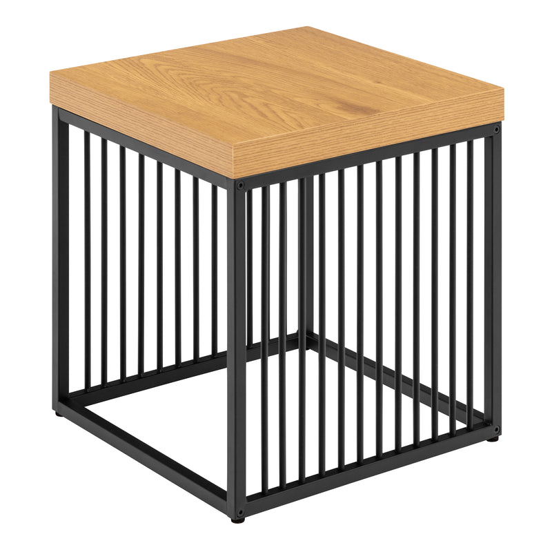 Strington Side Table in Black and Oak — detail view