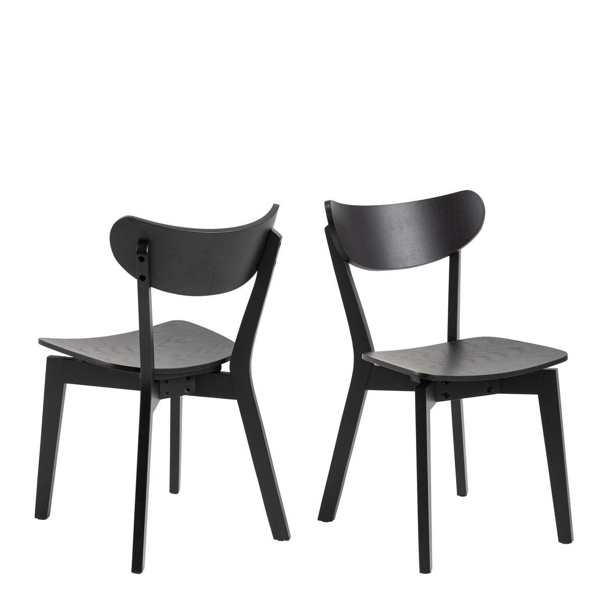 Roxby Dining Chairs in Black Set of 2 — front view
