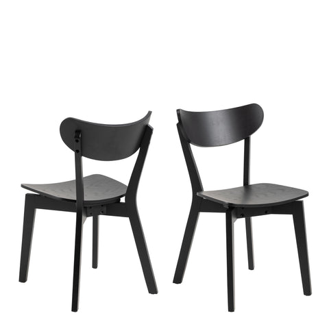 Roxby Dining Chairs in Black Set of 2 — front view