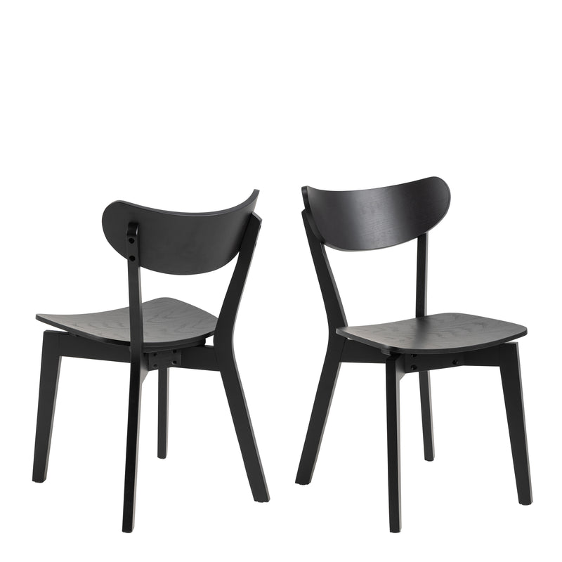 Roxby Dining Chairs in Black Set of 2 — front view