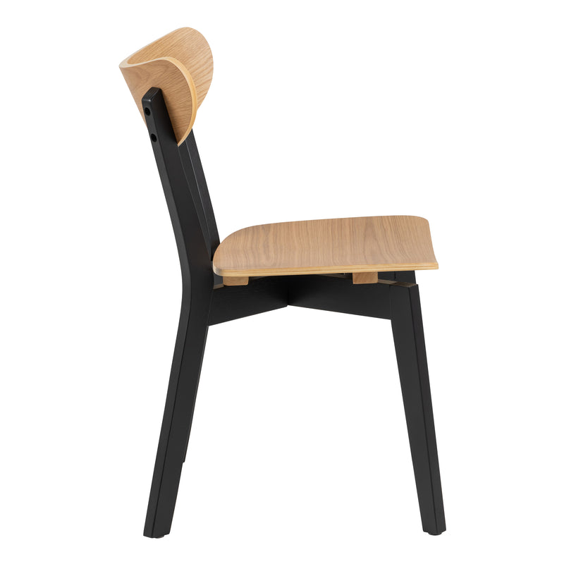 Roxby Dining Chairs in Black and Oak Set of 2 — detail view