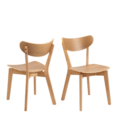 Roxby Dining Chairs in Oak Set of 2 — front view
