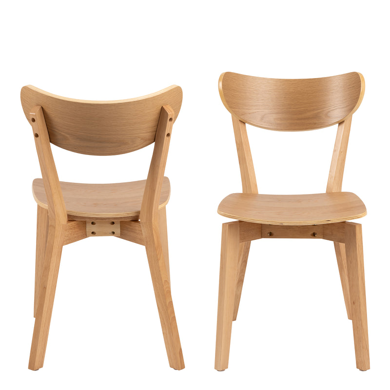 Roxby Dining Chairs in Oak Set of 2 — side angle