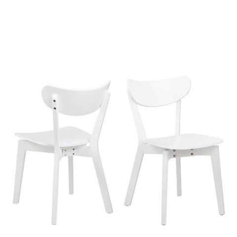 Roxby Dining Chair in White Set of 2 — front view
