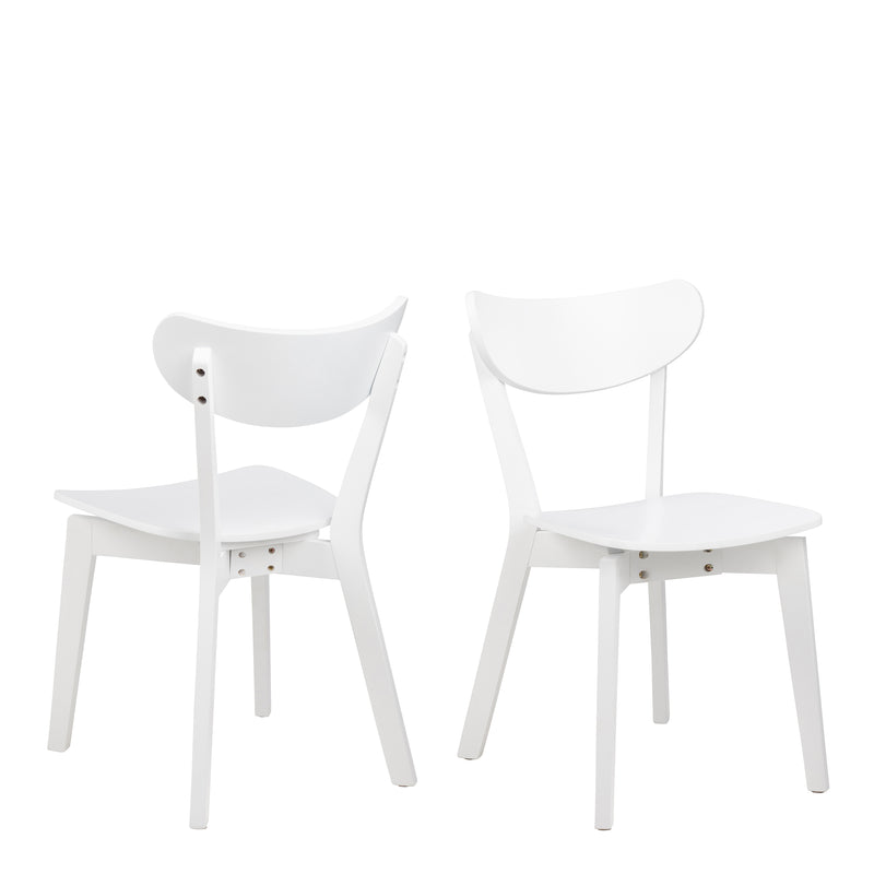 Roxby Dining Chair in White Set of 2 — front view
