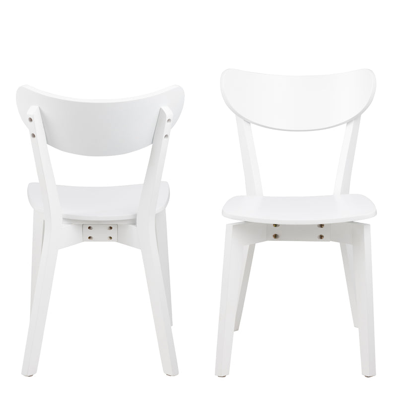 Roxby Dining Chair in White Set of 2 — side angle