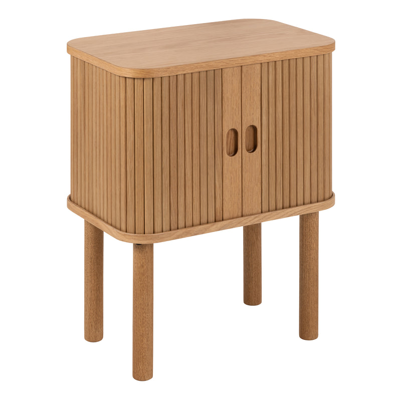 Langley Square Bedside Table in Oak — front view