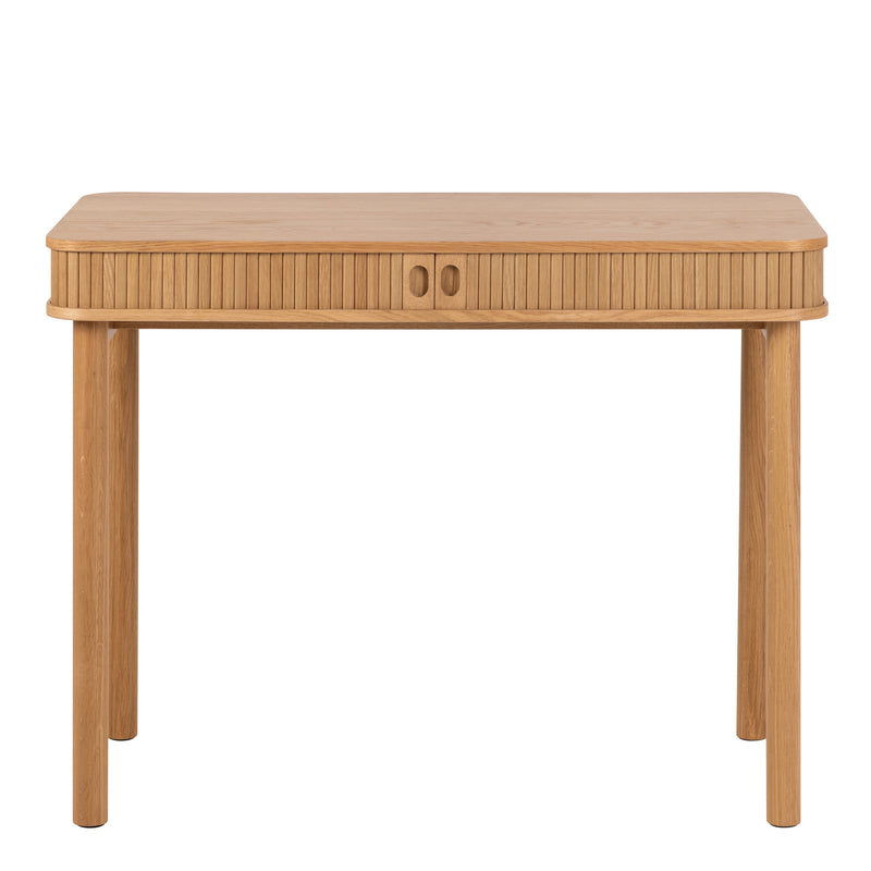 Langley Office Desk in Oak — side angle