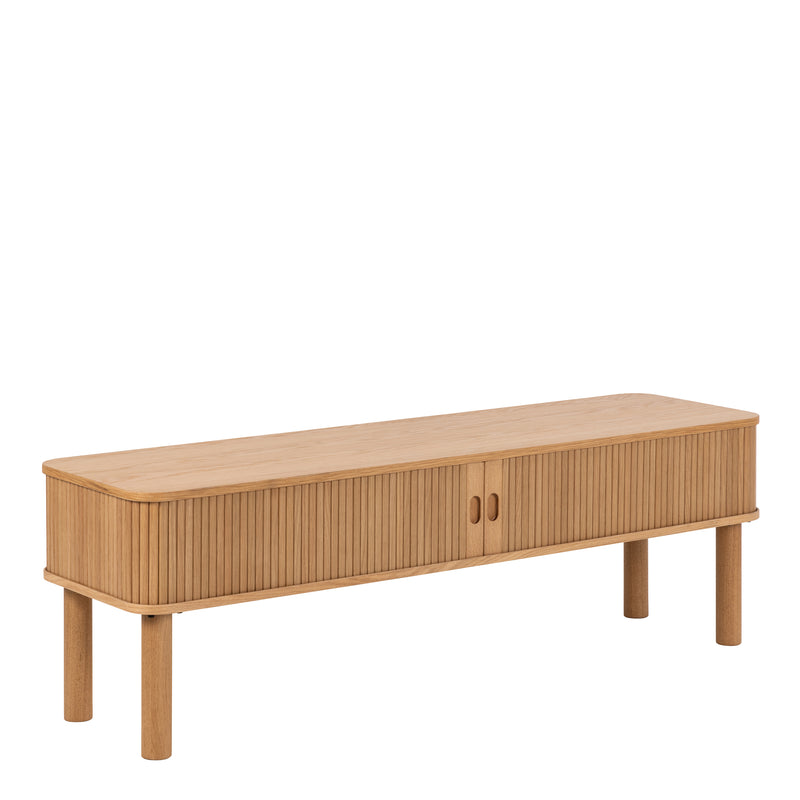 Langley TV Unit in Oak — front view