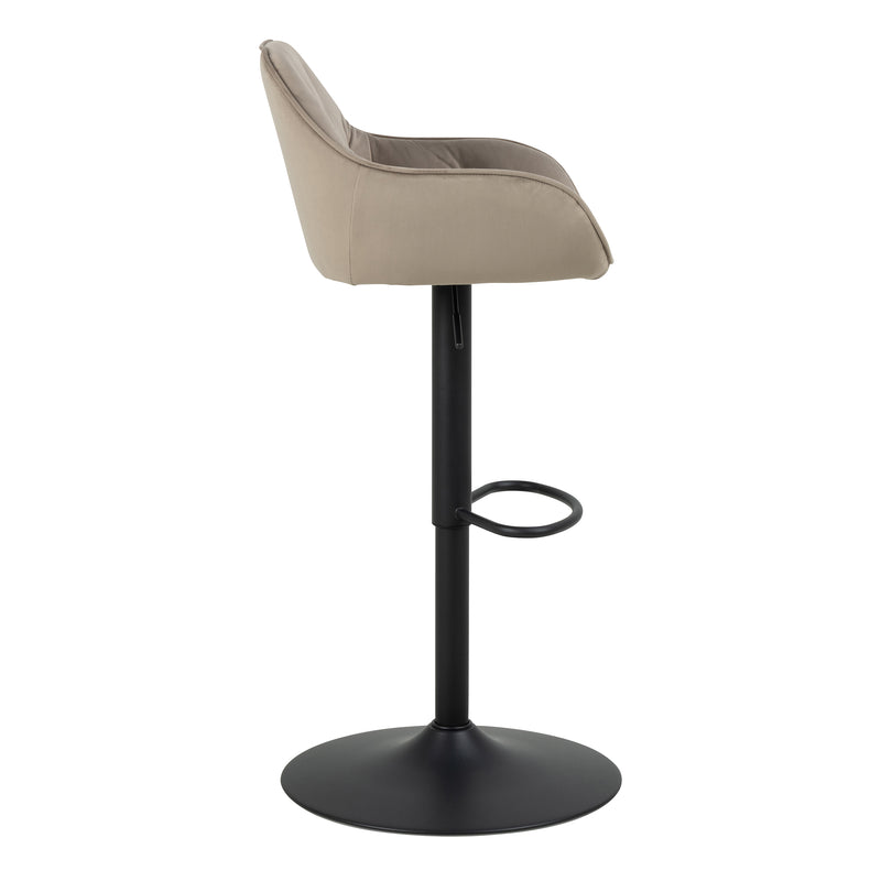Brooke Swivel Bar Stool with Height Adjustable Function in Beige Set of 2 — detail view