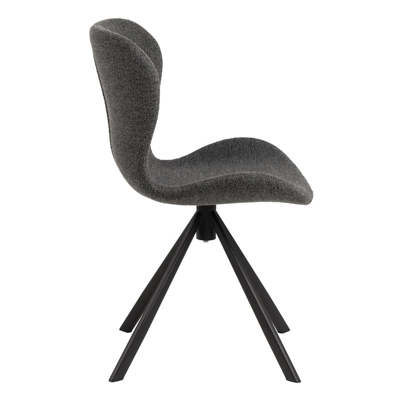 Batilda Swivel Dining Chairs in Grey Fabic Set of 2 — detail view