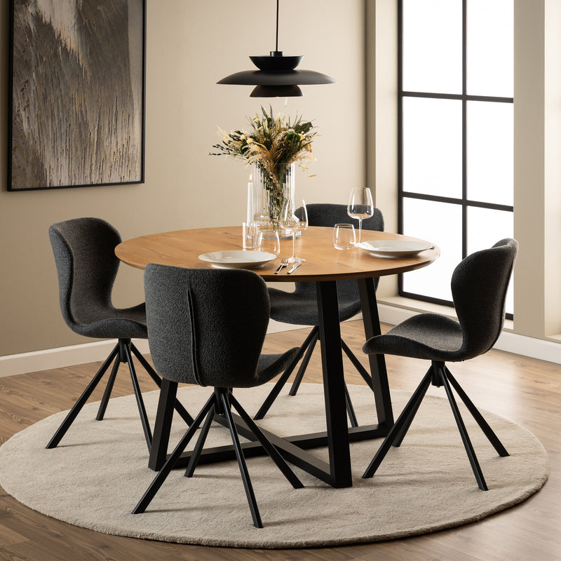 Batilda Swivel Dining Chairs in Grey Fabic Set of 2 — alternative angle
