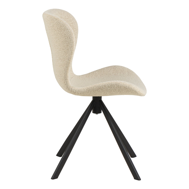 Batilda Swivel Dining Chairs in Cream Fabic Set of 2 — detail view
