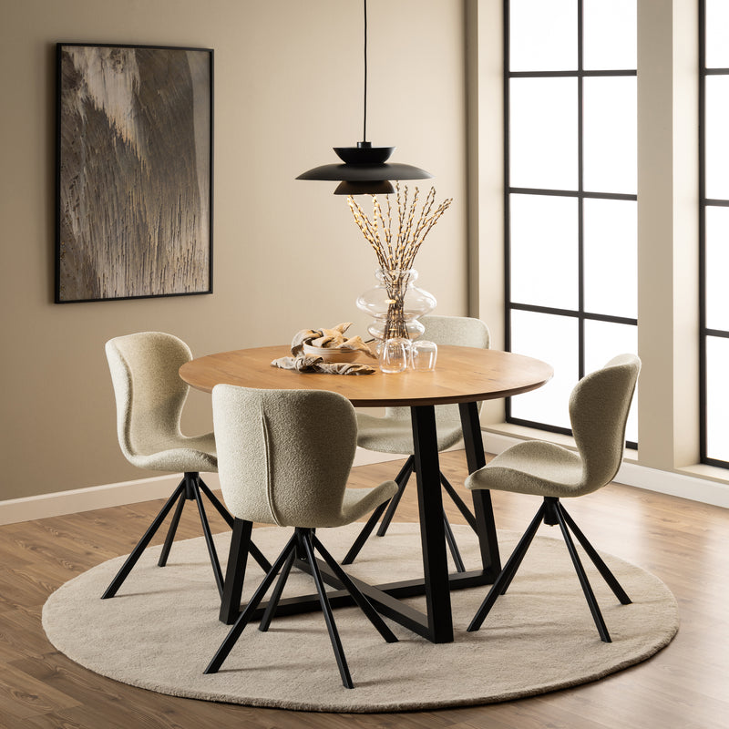 Batilda Swivel Dining Chairs in Cream Fabic Set of 2 — alternative angle