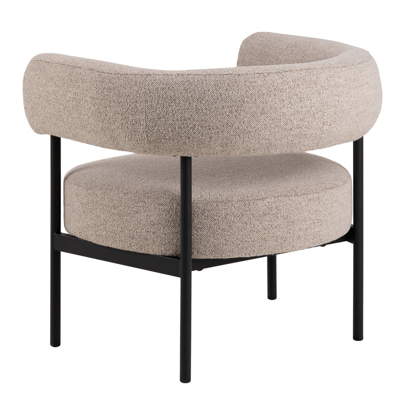 Oakfield Lounge Chair in Beige Fabic with Black Legs — detail view