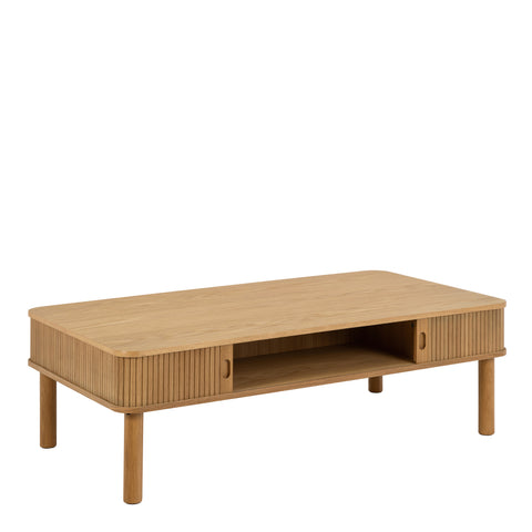 Langley  Coffee Table Sliding Door in Oak — front view