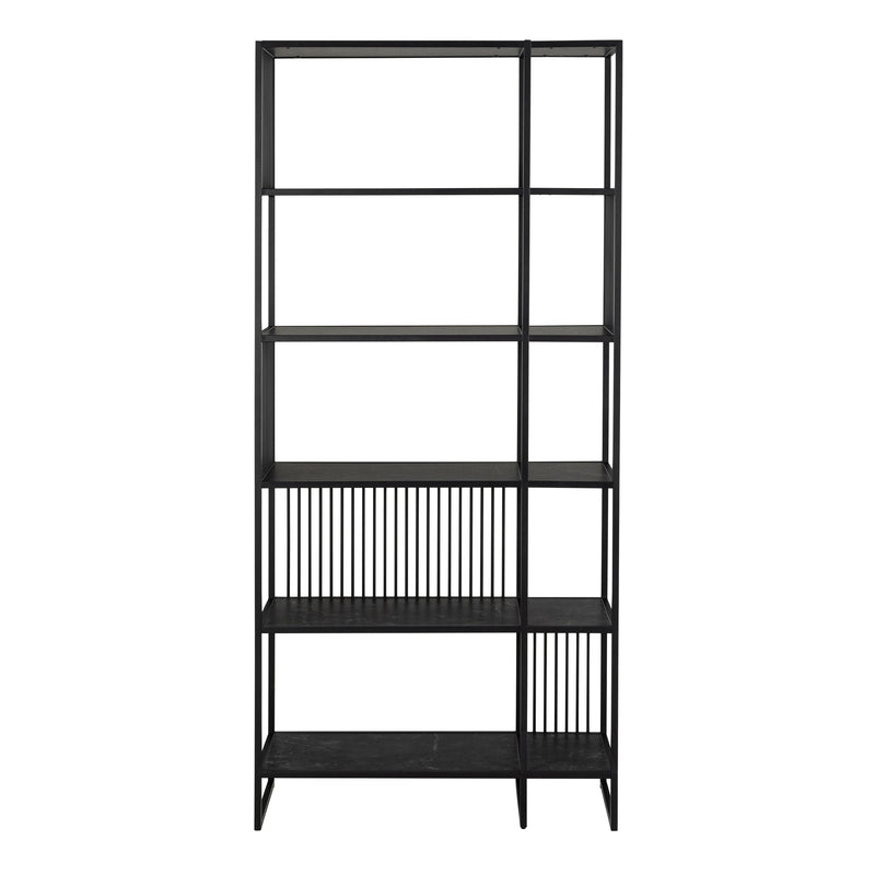 Strington Bookcase with 5 Shelves in Black — side angle