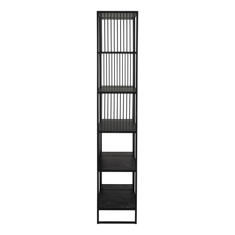Strington Bookcase with 5 Shelves in Black — detail view