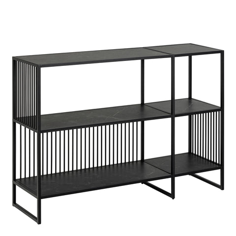 Strington Bookcase with 2 Shelves in Black — front view