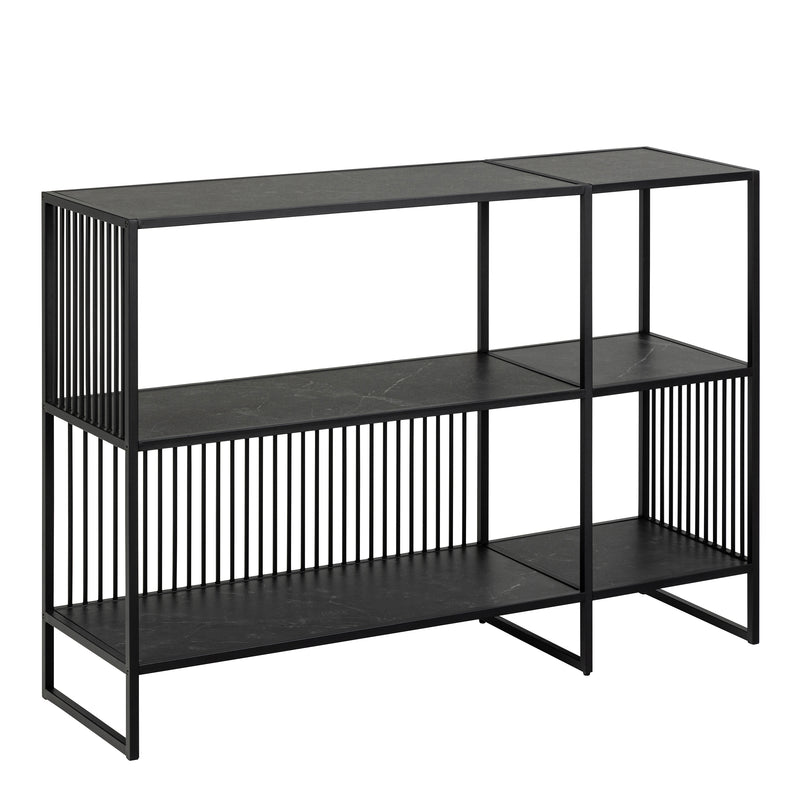 Strington Bookcase with 2 Shelves in Black — front view