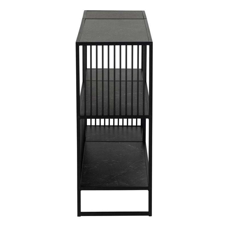 Strington Bookcase with 2 Shelves in Black — detail view