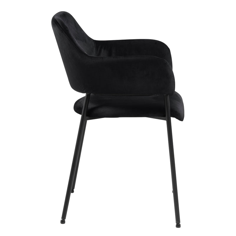 Lima Dining Chair with Armrest in Black Set of 2 — view