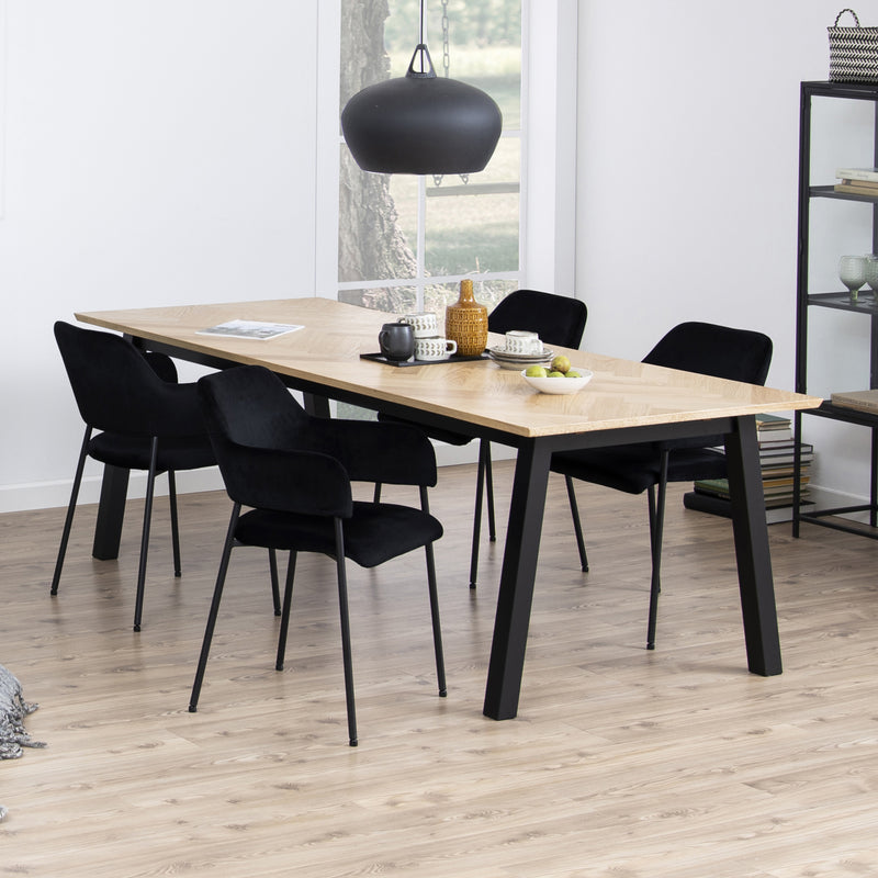 Lima Dining Chair with Armrest in Black Set of 2 — alternative angle
