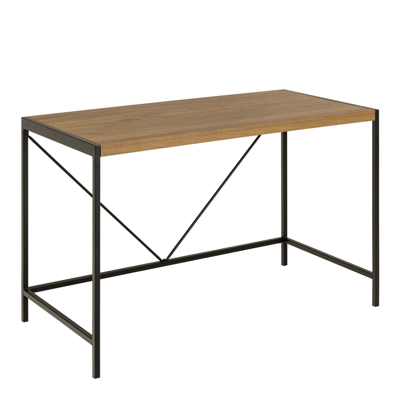 Bahamas Office Desk in Black and Oak — front view