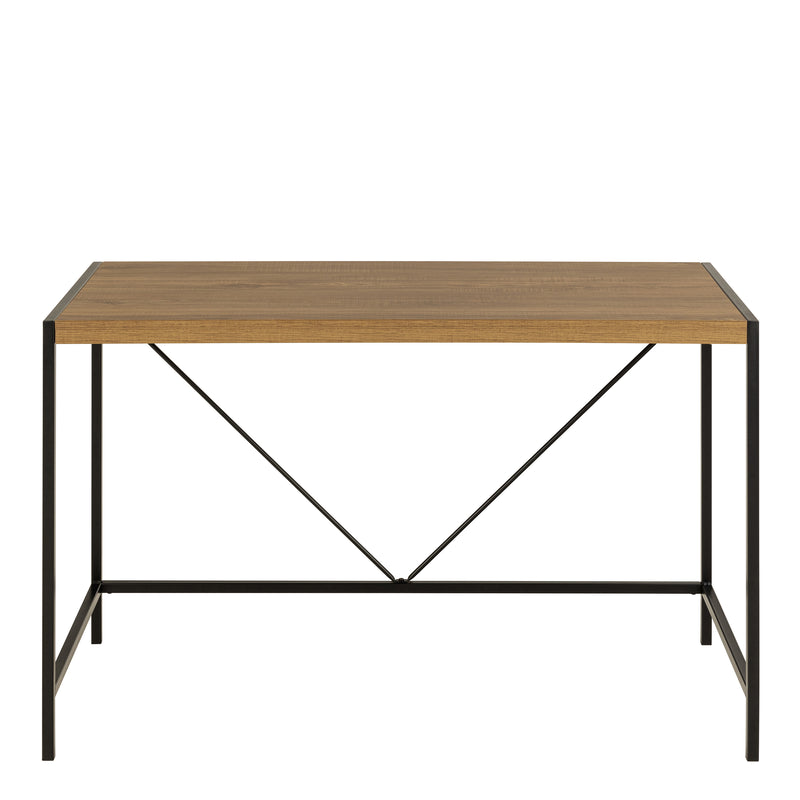Bahamas Office Desk in Black and Oak — side angle