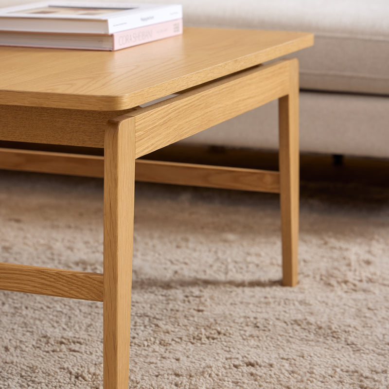 Essex Square Coffee Table in Oak — alternative angle