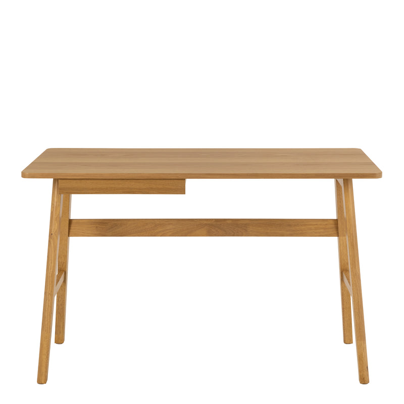 Barnett  Office Desk in Oak — side angle
