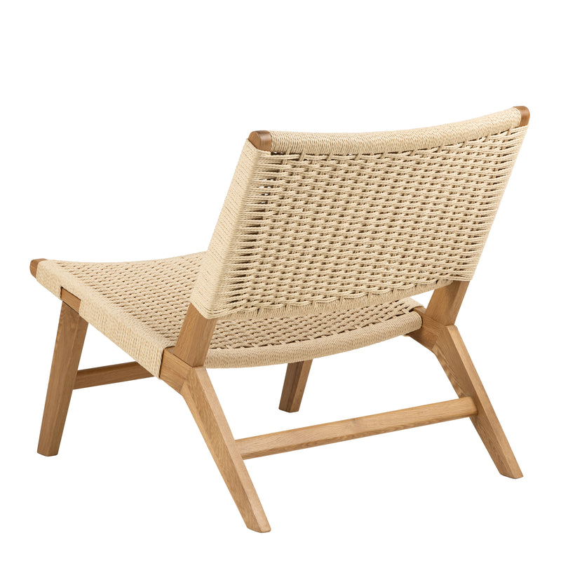 Carson Lounge Chair in Off White and Oak — detail view