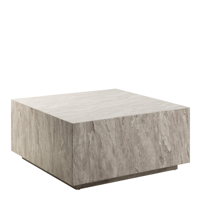 Dice Square Coffee Table in Grey Marble 90x90x42cm — front view