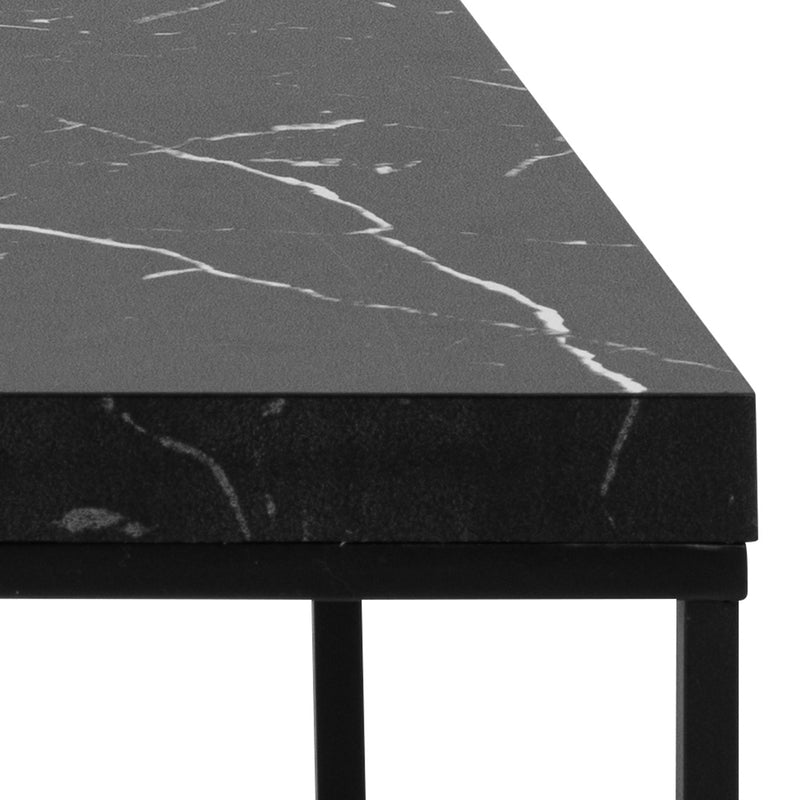 Barossa Coffee Table with Black Marble Marquina Top & Black Steel Base 110x55x45cm — lifestyle setting
