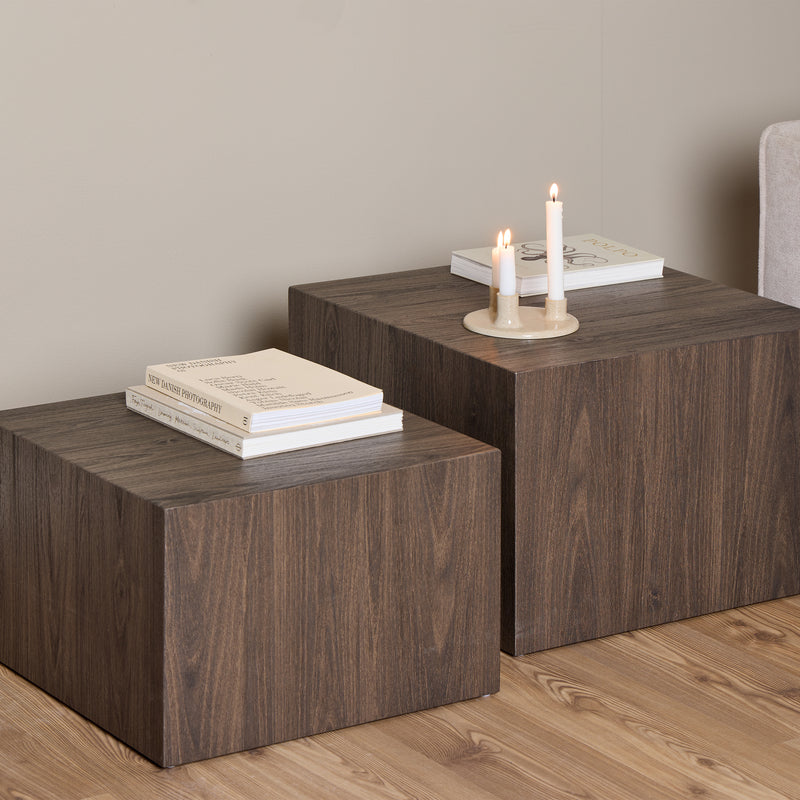 Dice Square Coffee Table Set in Smoked Ash — alternative angle