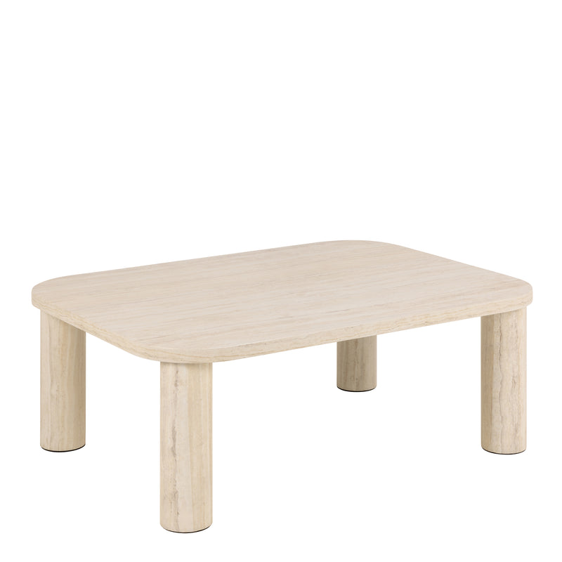 Solano Rectangular Coffee Table in Light Travertine 100 x 75 cm — view