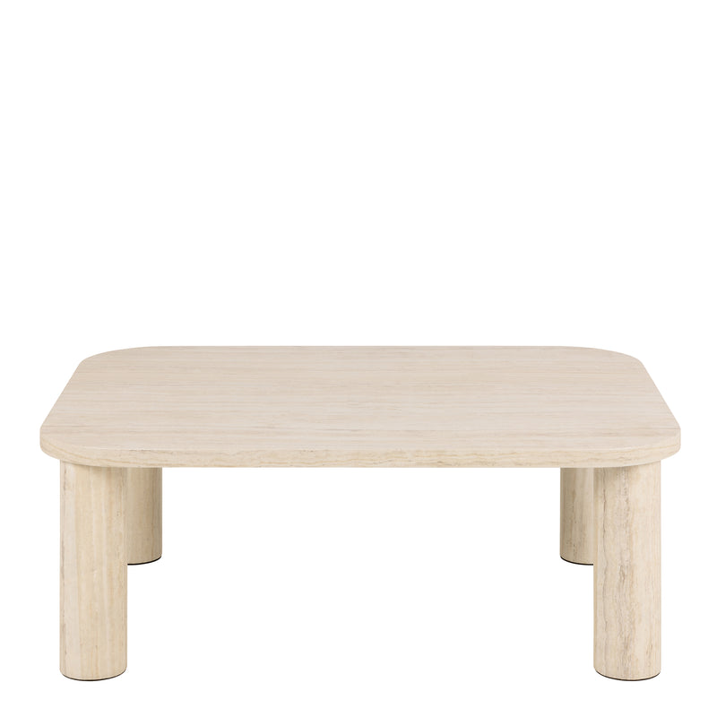 Solano Rectangular Coffee Table in Light Travertine 100 x 75 cm — side angle