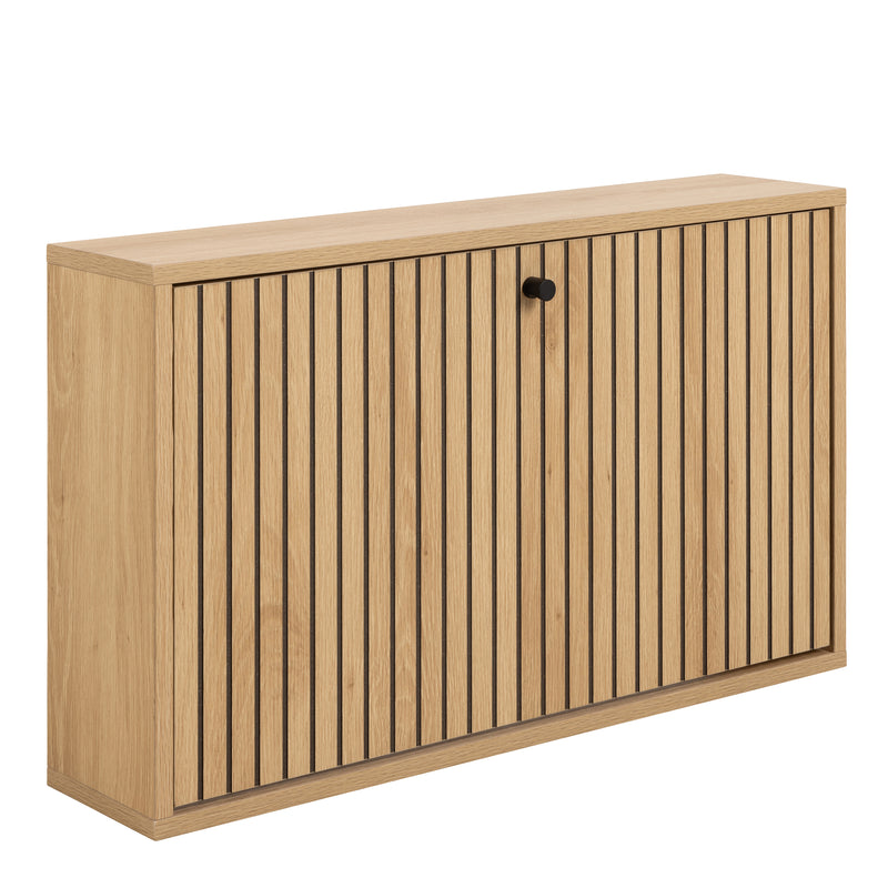 Albany Shoe Cabinet 1 Flip Down Door In Oak — front view