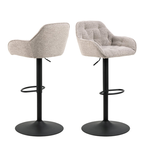 Brooke Swivel Bar Stool with Height Adjustable Function in Monza Beige Set of 2 — front view