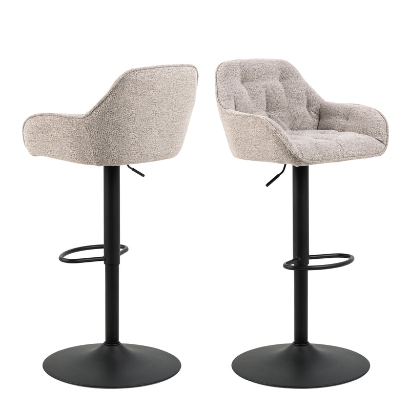 Brooke Swivel Bar Stool with Height Adjustable Function in Monza Beige Set of 2 — front view