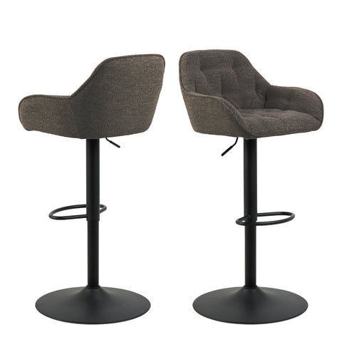 Brooke Swivel Bar Stool with Height Adjustable Function in Taupe Set of 2 — front view