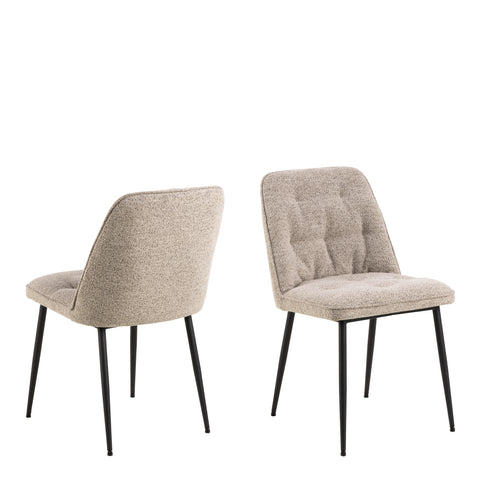 Brooke Dining Chair in Monza Beige Set of 2 — front view