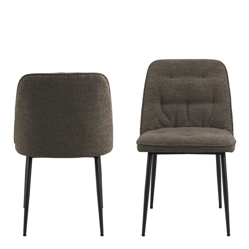 Brooke Dining Chair in Taupe Set of 2 — side angle