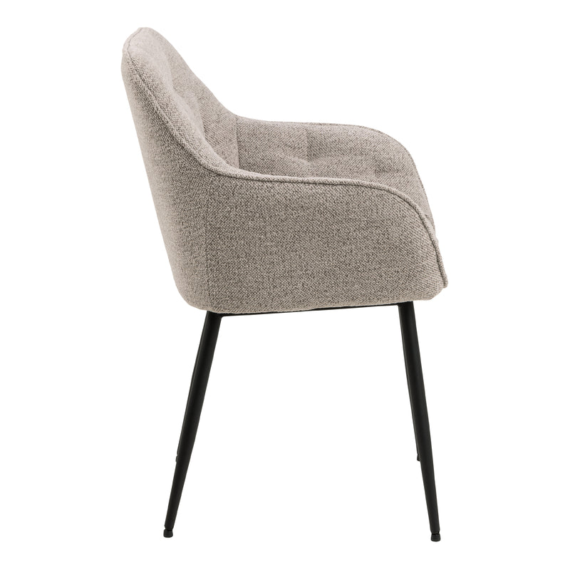 Brooke Dining Chair with Armrest in Monza Beige Set of 2 — detail view