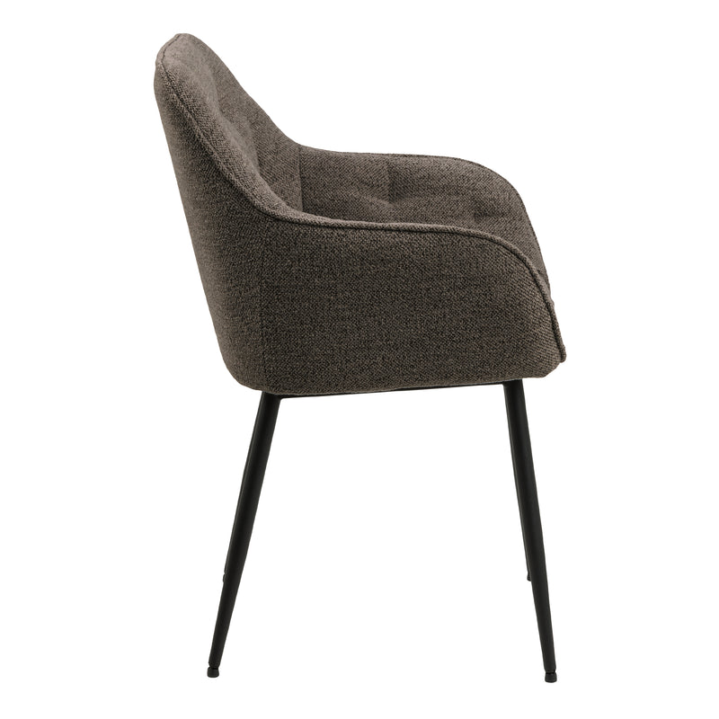 Brooke Dining Chair with Armrest in Taupe Set of 2 — detail view