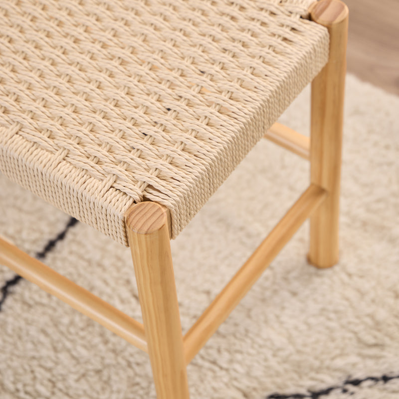 Alvin Weaved Bench in Off White — alternative angle