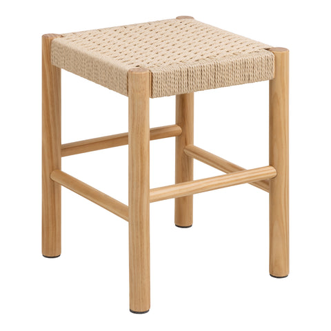 Alvin Weaved Stool in Off White — front view